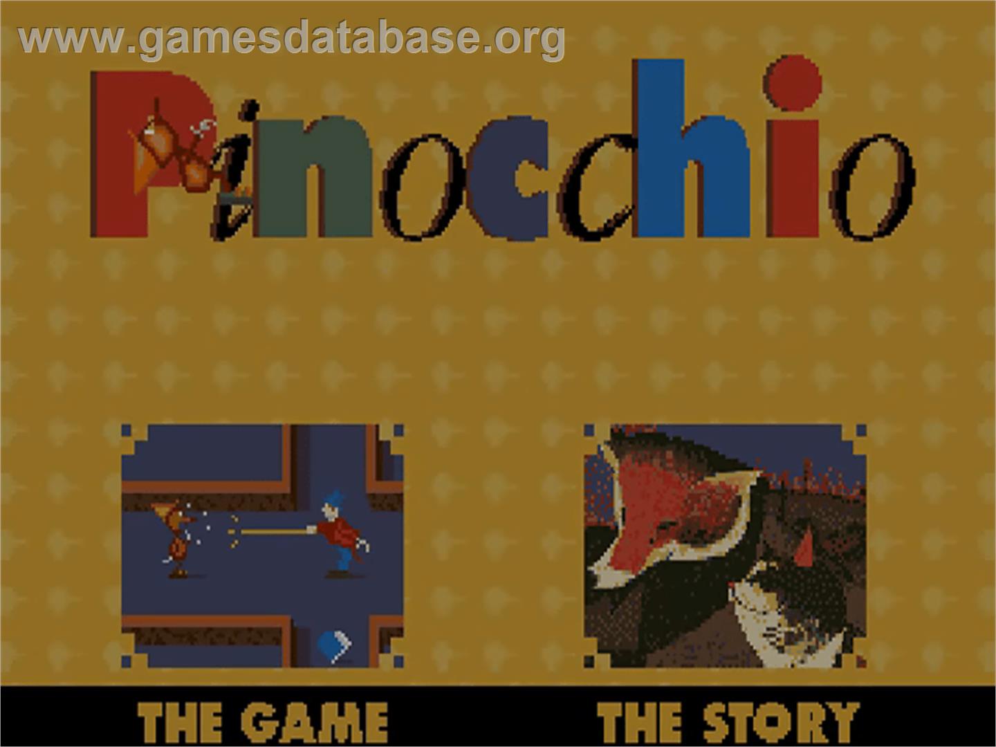 Pinocchio - Commodore Amiga CD32 - Artwork - Title Screen