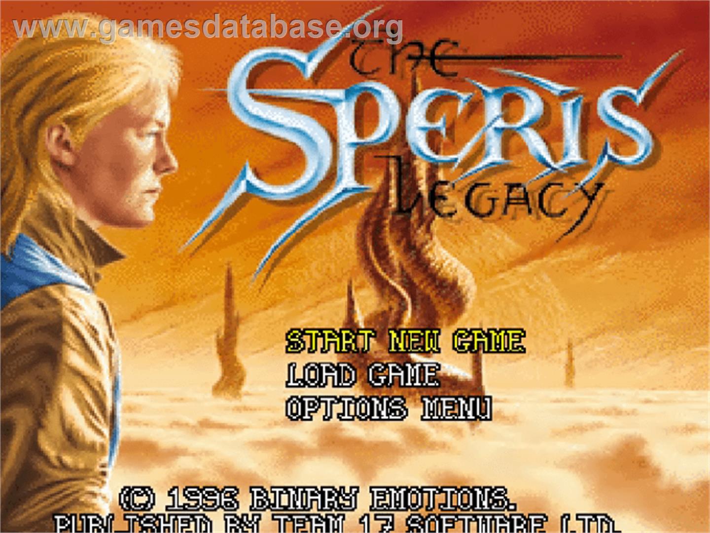 Speris Legacy - Commodore Amiga CD32 - Artwork - Title Screen
