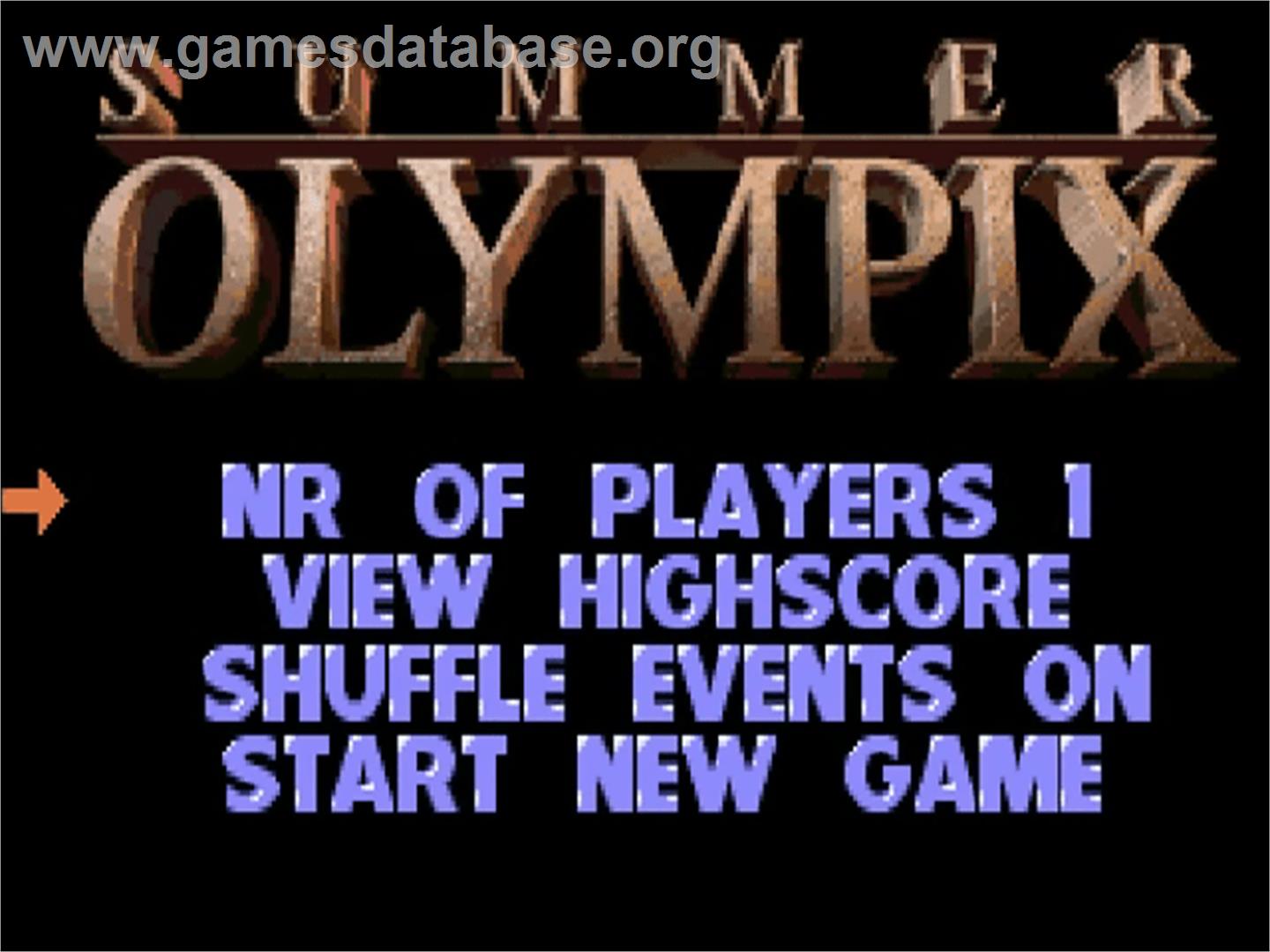 Summer Olympix - Commodore Amiga CD32 - Artwork - Title Screen