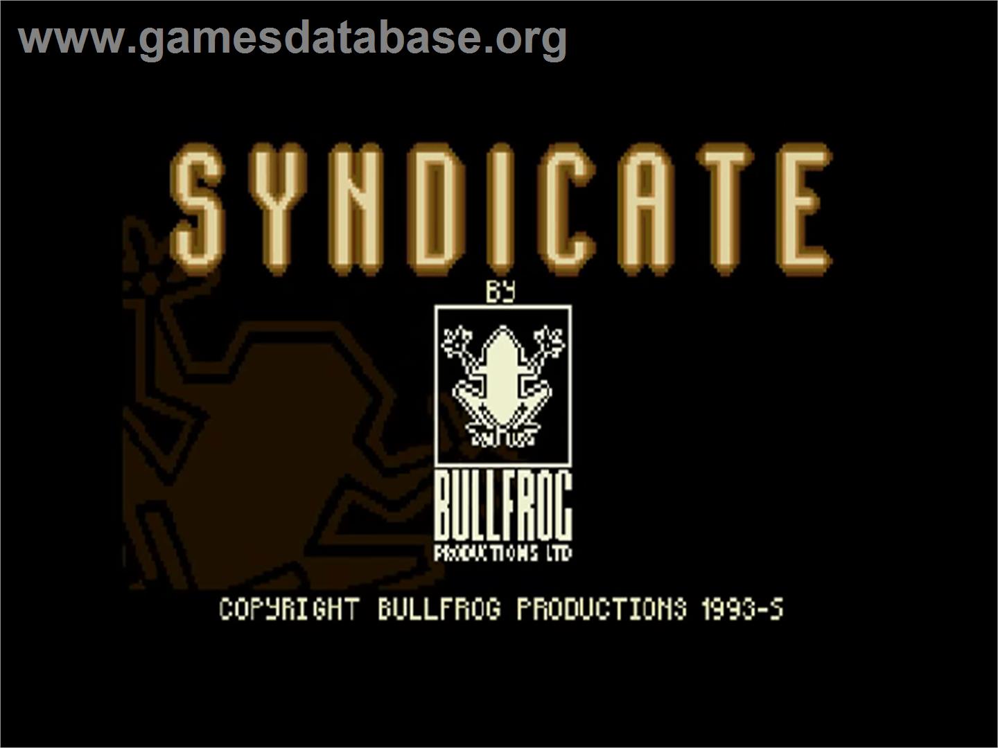 Syndicate - Commodore Amiga CD32 - Artwork - Title Screen