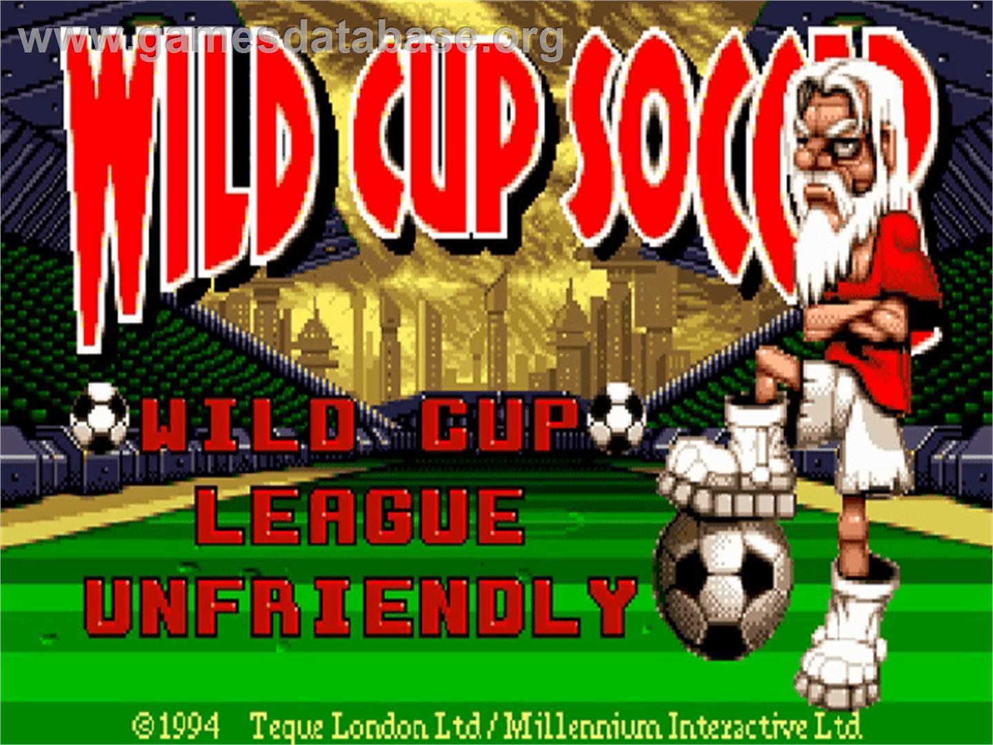 Wild Cup Soccer - Commodore Amiga CD32 - Artwork - Title Screen