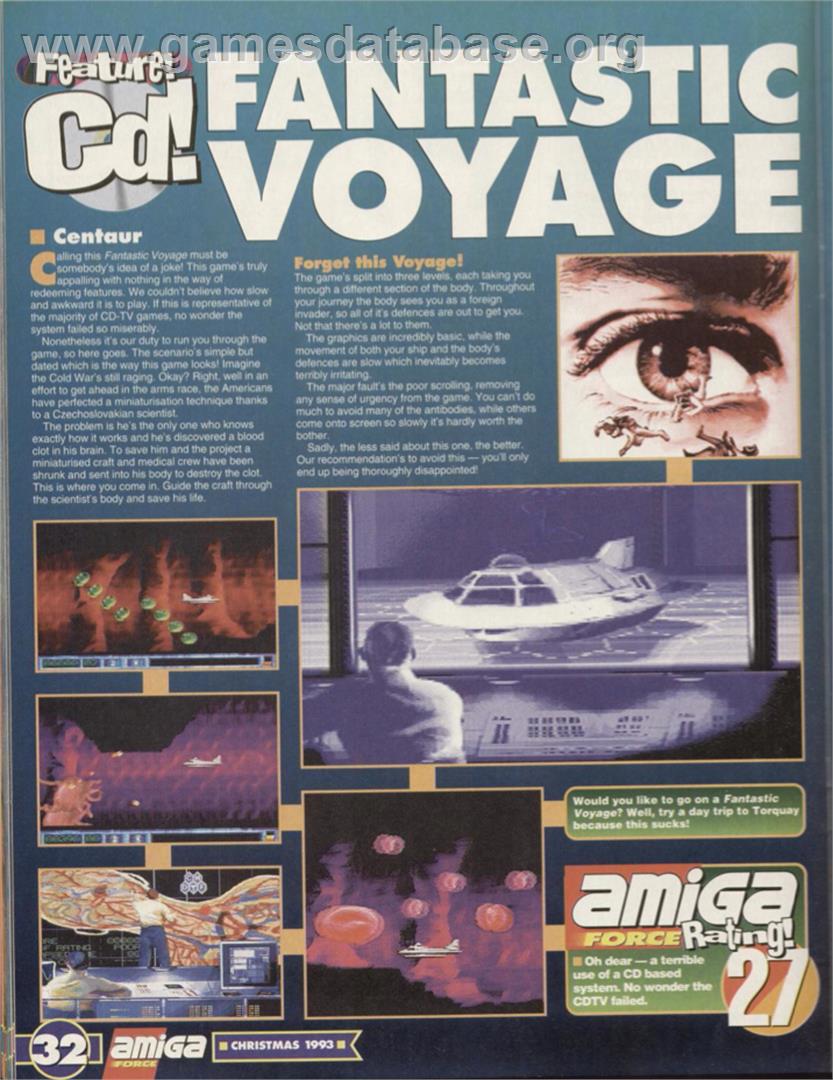 Fantastic Voyage - Commodore CDTV - Artwork - Advert