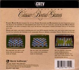 Box back cover for Classic Board Games on the Commodore CDTV.