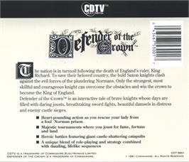 Box back cover for Defender Of The Crown on the Commodore CDTV.