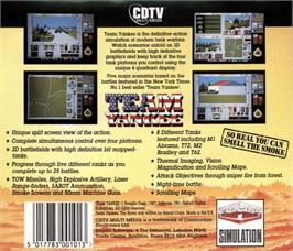 Box back cover for Team Yankee on the Commodore CDTV.