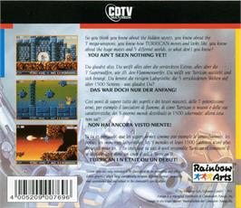 Box back cover for Turrican 2 on the Commodore CDTV.