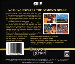 Box back cover for Wrath Of The Demon on the Commodore CDTV.
