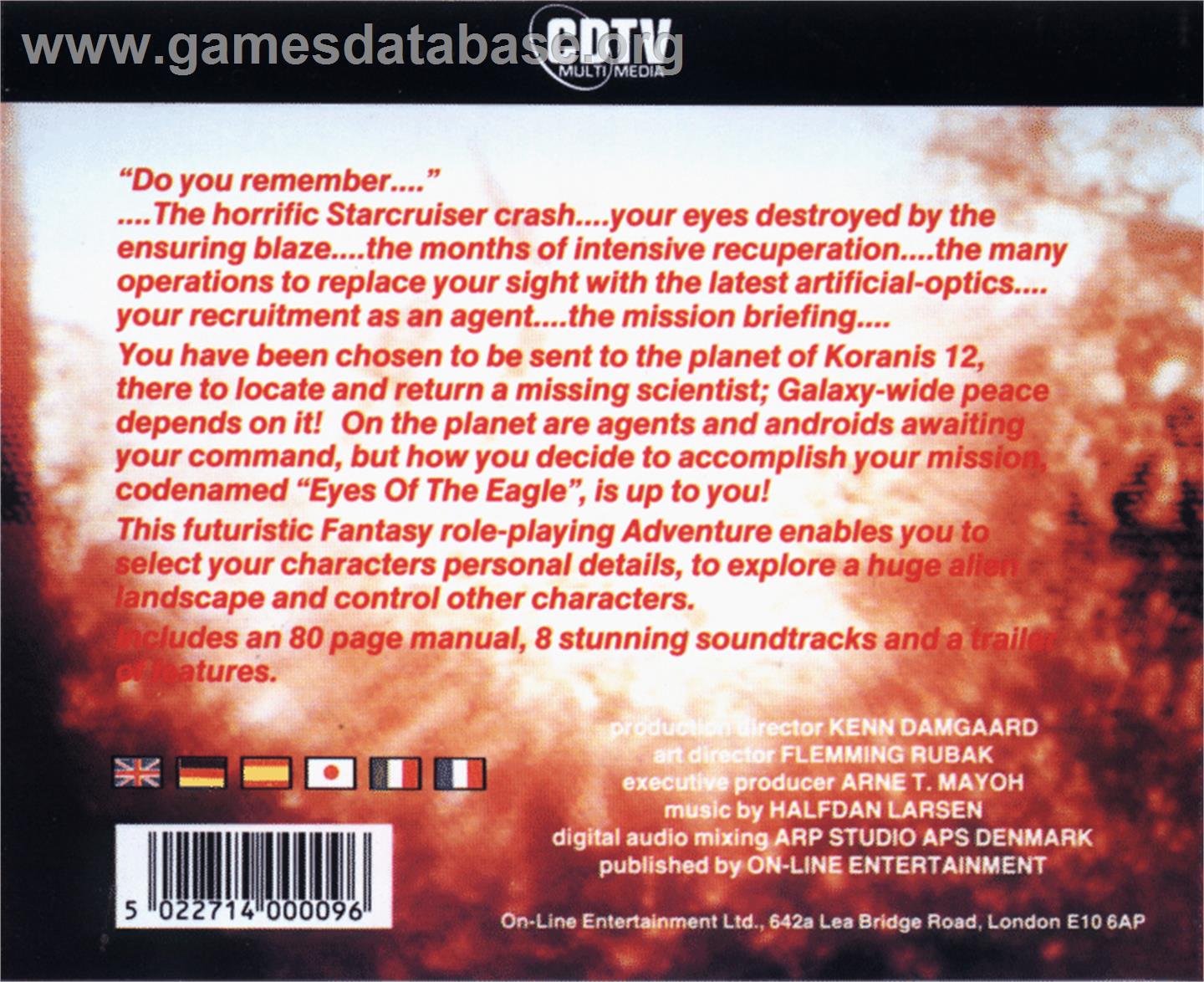 Chaos in Andromeda - Eyes of the Eagle - Commodore CDTV - Artwork - Box Back