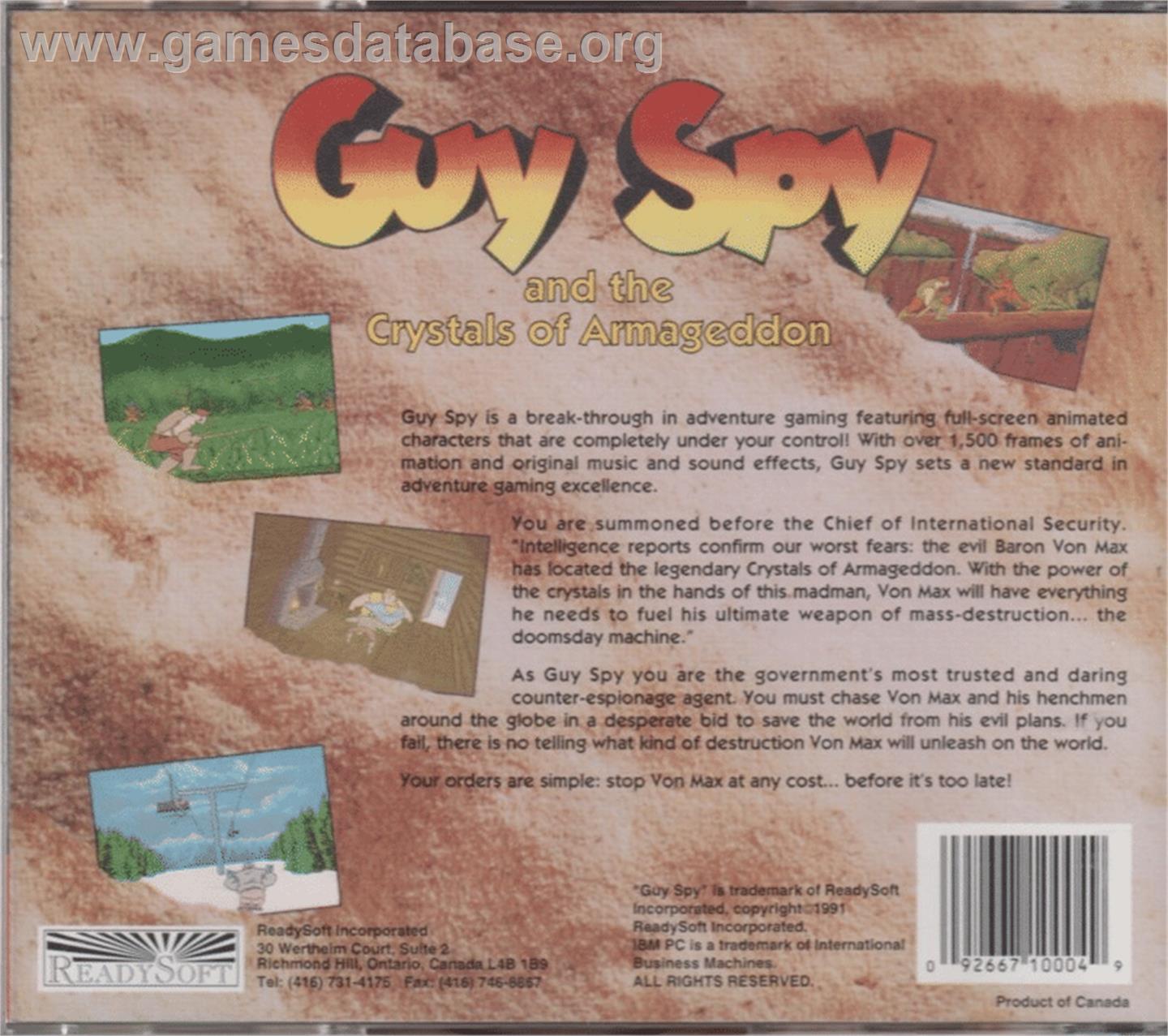 Guy Spy and the Crystals of Armageddon - Commodore CDTV - Artwork - Box Back