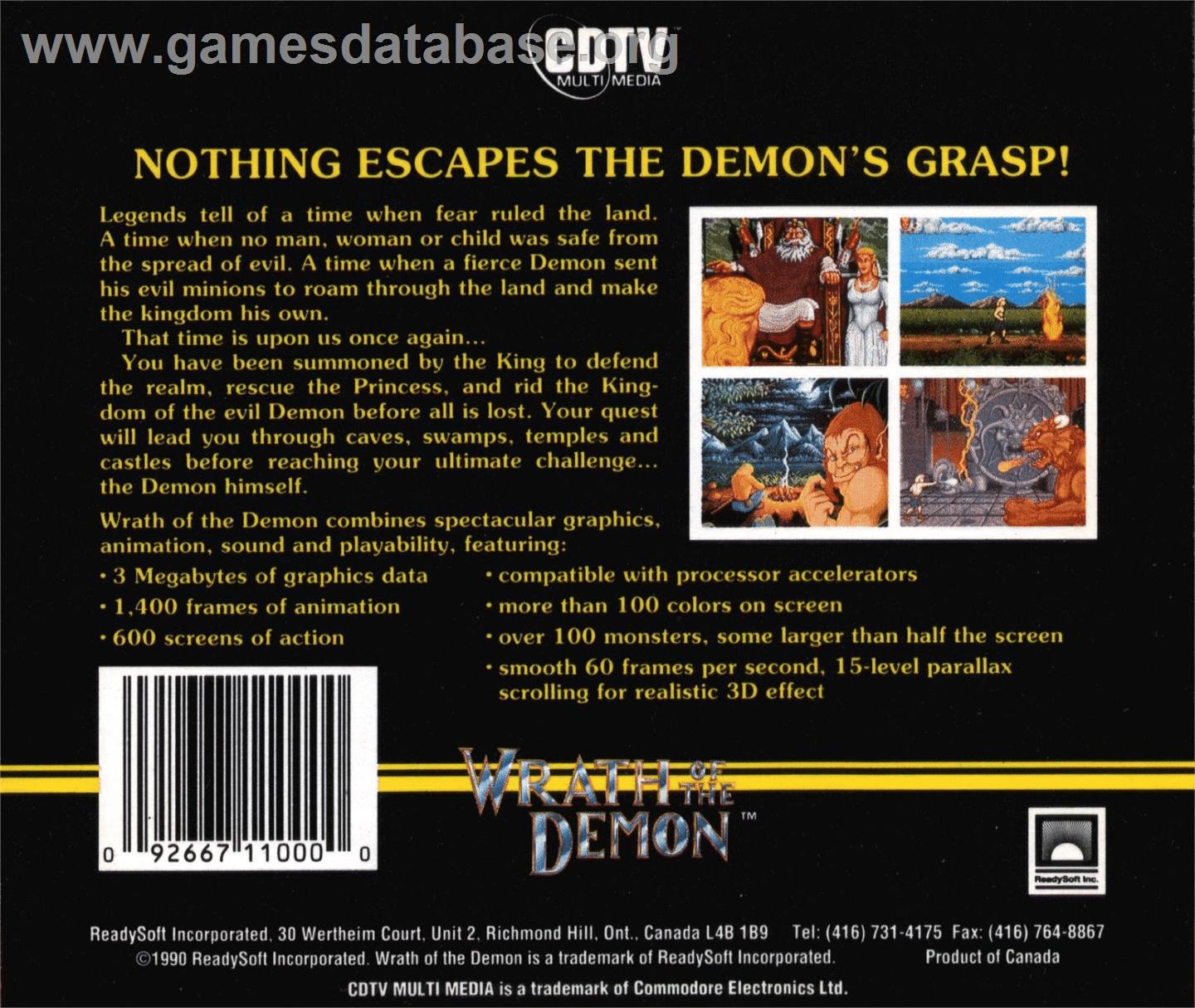 Wrath Of The Demon - Commodore CDTV - Artwork - Box Back