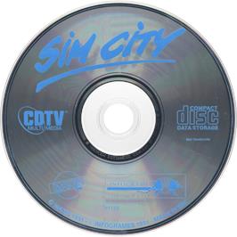 Cartridge artwork for Sim City on the Commodore CDTV.