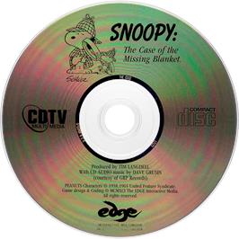 Cartridge artwork for Snoopy - The Case Of The Missing Blanket on the Commodore CDTV.