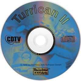 Cartridge artwork for Turrican 2 on the Commodore CDTV.