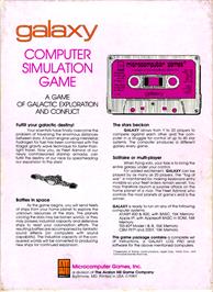 Box back cover for Galaxy on the Commodore PET.
