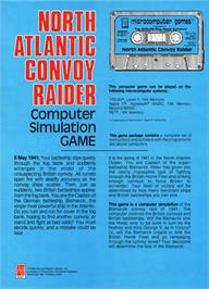 Box back cover for North Atlantic Convoy Raider on the Commodore PET.