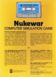 Box back cover for Nukewar on the Commodore PET.