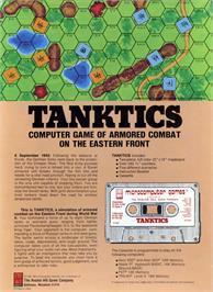 Box back cover for Tanktics on the Commodore PET.
