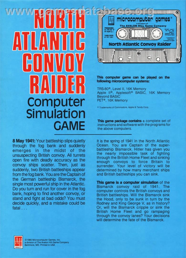 North Atlantic Convoy Raider - Commodore PET - Artwork - Box Back