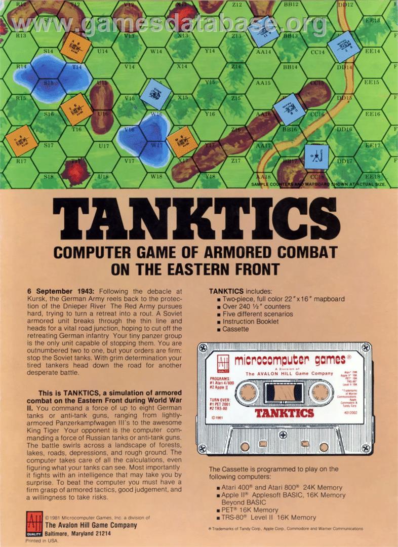 Tanktics - Commodore PET - Artwork - Box Back