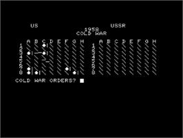 In game image of Nukewar on the Commodore PET.