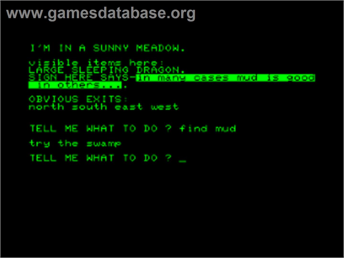 Adventureland - Commodore PET - Artwork - In Game