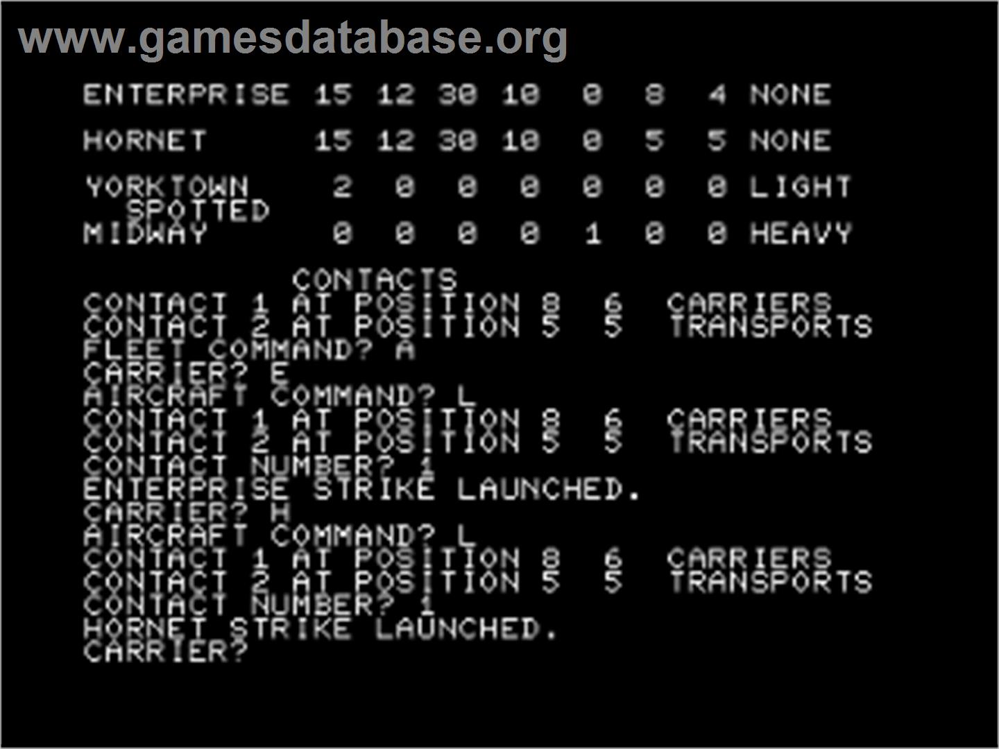 Midway Campaign - Commodore PET - Artwork - In Game