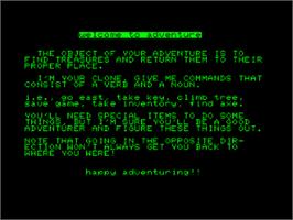 Title screen of Adventureland on the Commodore PET.