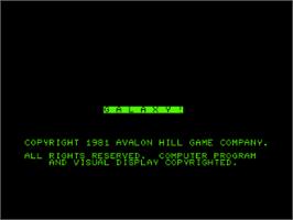 Title screen of Galaxy on the Commodore PET.