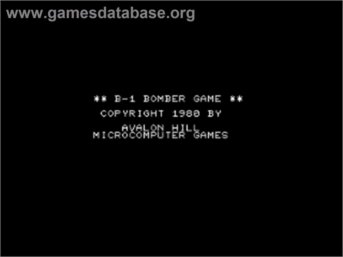 B-1 Nuclear Bomber - Commodore PET - Artwork - Title Screen