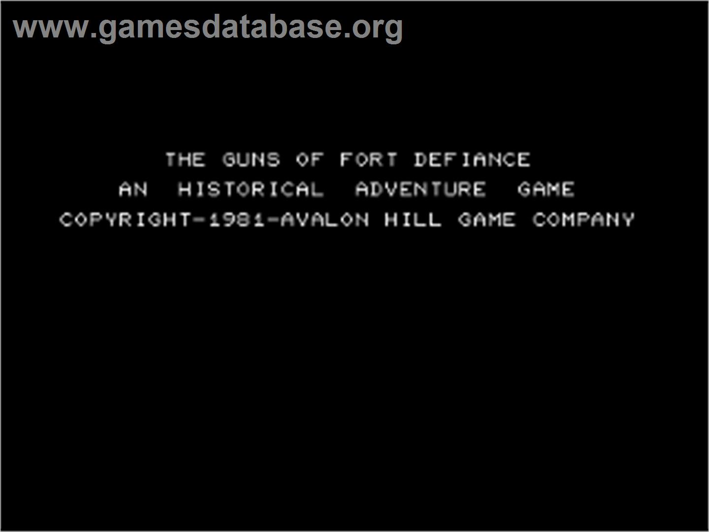 Guns of Fort Defiance - Commodore PET - Artwork - Title Screen