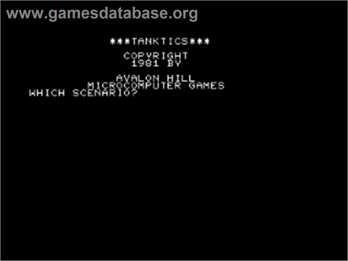 Tanktics - Commodore PET - Artwork - Title Screen