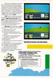 Box back cover for Ace - Air Combat Emulator on the Commodore Plus 4.