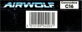 Box back cover for Airwolf on the Commodore Plus 4.