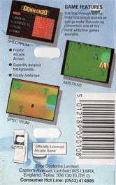Box back cover for Commando on the Commodore Plus 4.