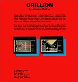 Box back cover for Crillion on the Commodore Plus 4.