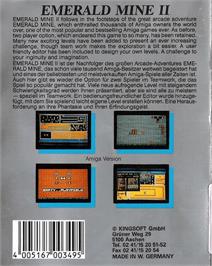 Box back cover for Emerald Mine 2 on the Commodore Plus 4.