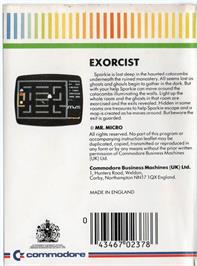 Box back cover for Exorcist on the Commodore Plus 4.