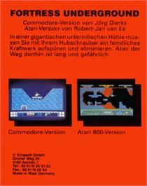 Box back cover for Fortress Underground on the Commodore Plus 4.