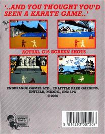 Box back cover for International Karate on the Commodore Plus 4.