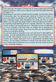 Box back cover for Jump Jet on the Commodore Plus 4.