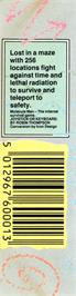 Box back cover for Molecule Man on the Commodore Plus 4.