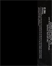 Box back cover for Moon Buggy on the Commodore Plus 4.