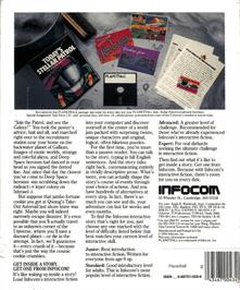 Box back cover for Planetfall on the Commodore Plus 4.