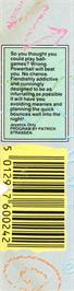 Box back cover for Powerball on the Commodore Plus 4.