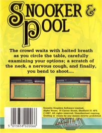 Box back cover for Snooker And Pool on the Commodore Plus 4.