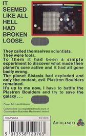 Box back cover for Starburst - A Walk On The Wild Side on the Commodore Plus 4.