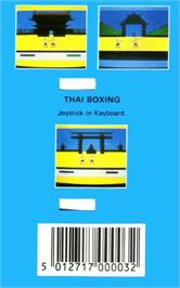 Box back cover for Thai Boxing on the Commodore Plus 4.