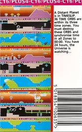 Box back cover for Timeslip on the Commodore Plus 4.