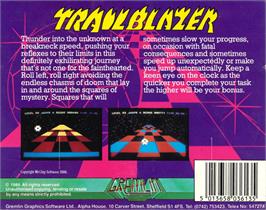 Box back cover for Trailblazer on the Commodore Plus 4.