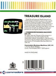 Box back cover for Treasure Island on the Commodore Plus 4.